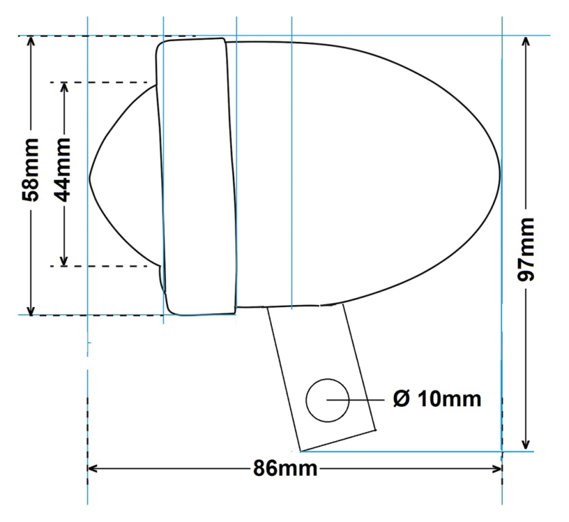 GZP Bullet light red with bracket left s (ES)