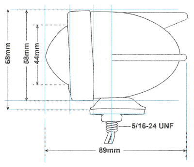 GZP 3 winged bullet light amber dual fil (ES)