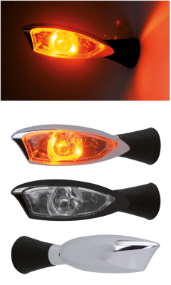 GZP Chrome E-appr LED turn signals, pair (ES)