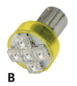 GZP SINGLE COMPACT LED BULB RED BA15S (ES)