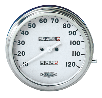 GZP Speedo MPH, White face, 2:1