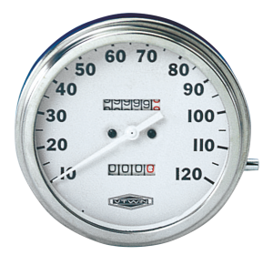 GZP Speedo MPH, White face, 2:1