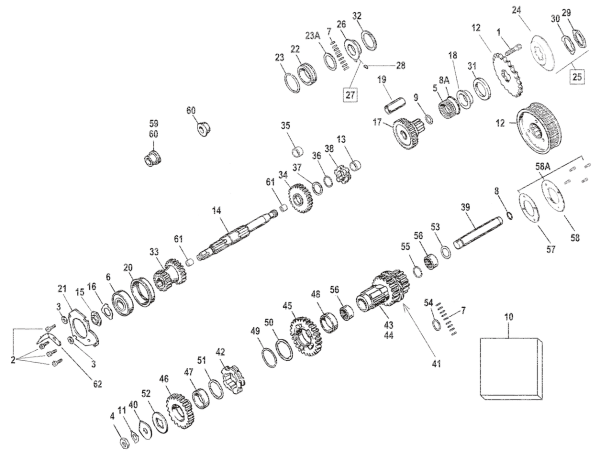 Bearing, gearbox mainshaft 41up # 9020 (ES)
