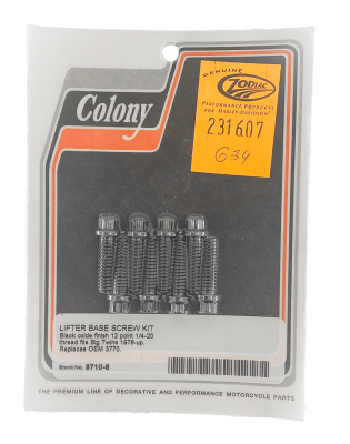 Black 12-Pnt screws 1/4-20x7/8", set/8 (ES)