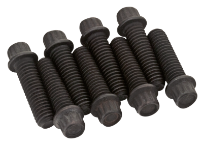Black 12-Pnt screws 1/4-24 set/8 (ES)