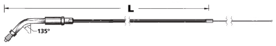 Throttle cable S&S SU BT81 LN=45" 135° (ES)