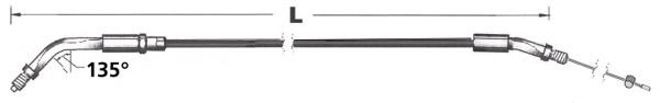 GZP HS40 throttle cable 86-95 LN=41" 135 (ES)