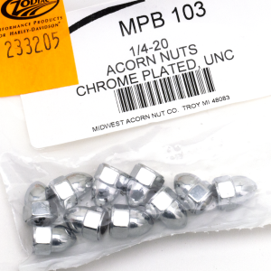 10pck Chrome Acorn nuts 1/4-20 (ES)
