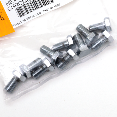 10pck Chrome hex head screws 5/16-24x5/8 (ES)