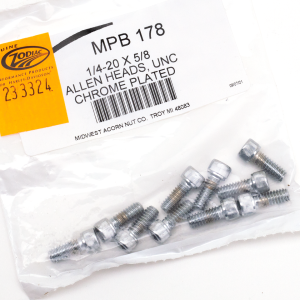 10pck Chrome allen screws 1/4-20x5/8 (ES)