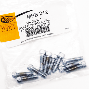 10pck Chrome allen screws 1/4-28x1 (ES)