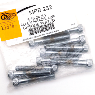 10pck Chrome allen screws 5/16-24x2 (ES)