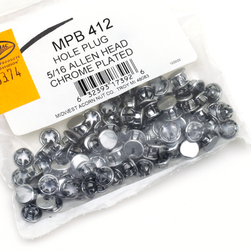 100pck Allen hole plugs 5/16 chrome (ES)