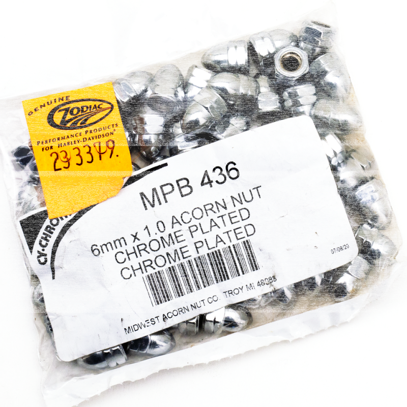 50pck Chrome acorn nuts M6x1.0 (ES)