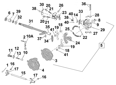Shifter shaft XL75-76 (ES)