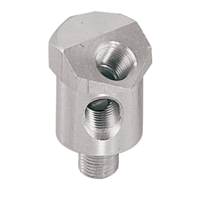 EVO pressure gauge adaptor dual, satin (ES)