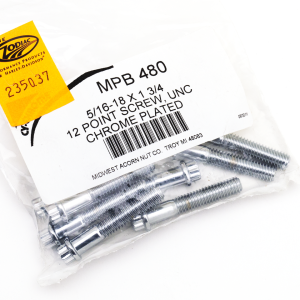 10pck 12-point bolts,5/16-18 x 1 3/4" (ES)