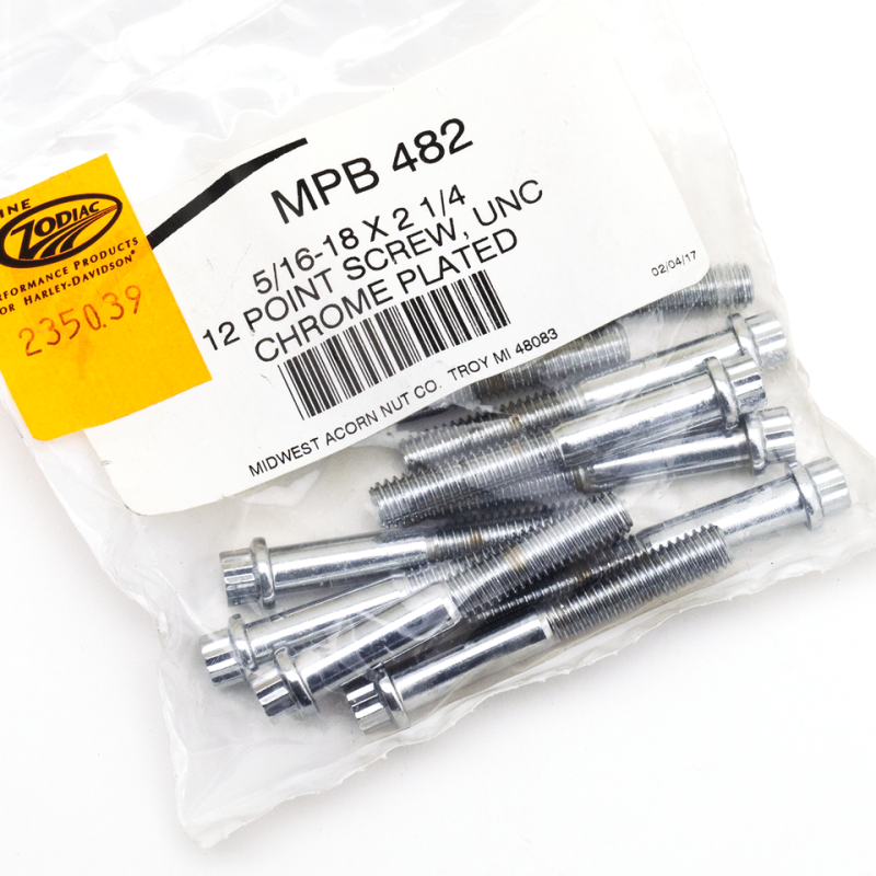 10pck 12-point bolts,5/16-18 x 2 1/4" (ES)