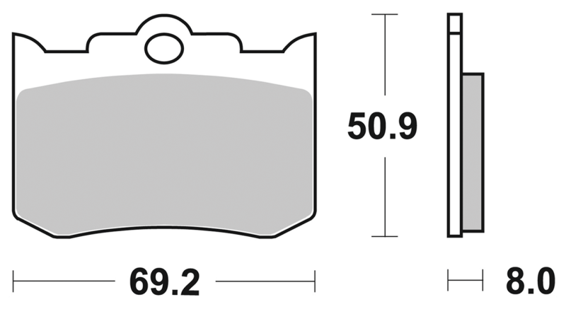 SBS HS front brake pads PM 125x4R (ES)