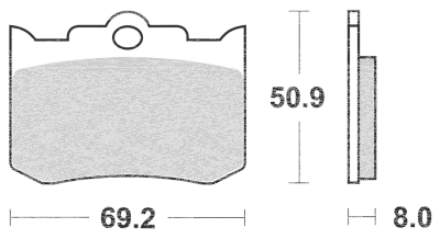 SBS HS front brake pads PM 125x4R (ES)