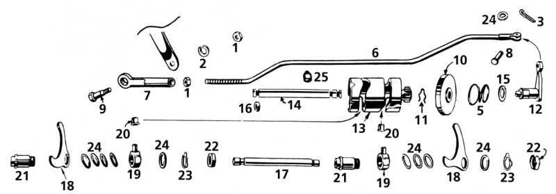 Shaft, gear shifting fork 45CI41-73 (ES)