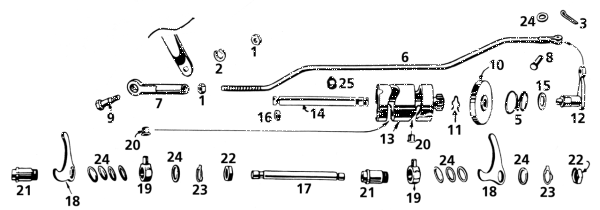 Shaft, gear shifting fork 45CI41-73 (ES)
