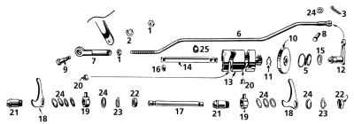 Shaft, gear shifting fork 45CI41-73 (ES)