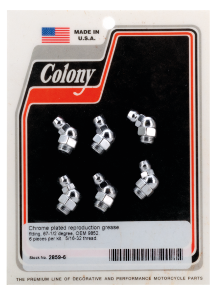 6-pck Colony Grease Fitting OEM 9852, ch (ES)