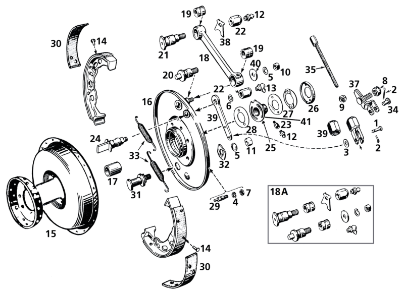 brake shackle, WL/WLA, black (ES)