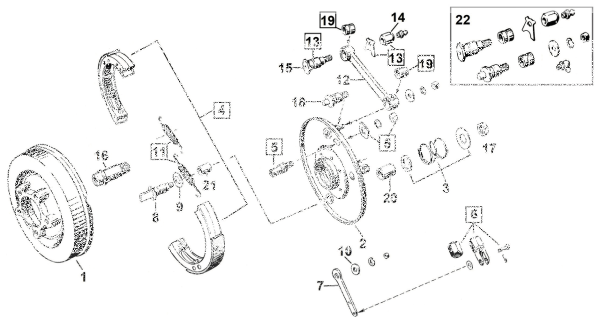 bushing, brake shackle, set of 2, all sh (ES)