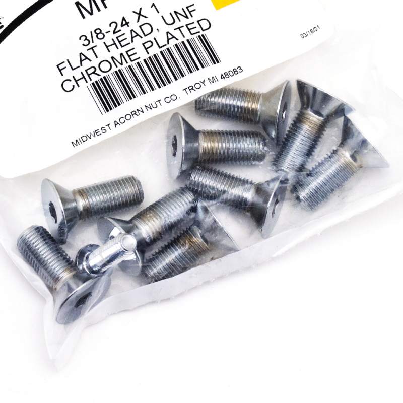 10pck Flat head socket 3/8-24x1" UNF (ES)
