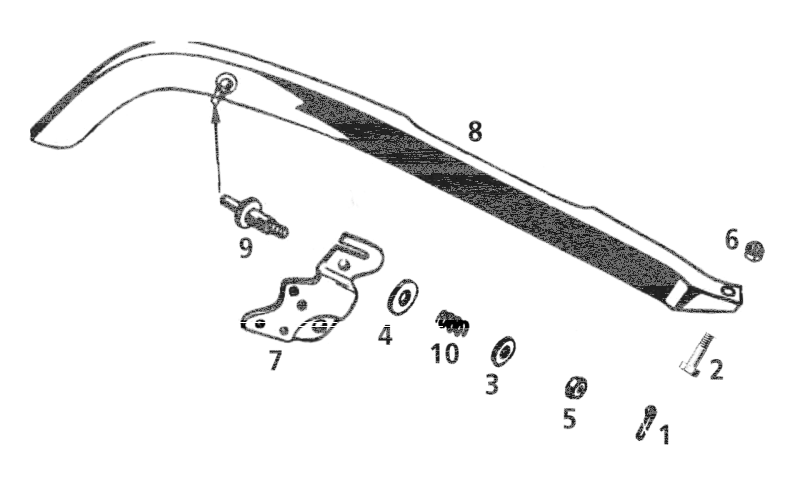 Chain guard rear black 45CI37-54 (ES)