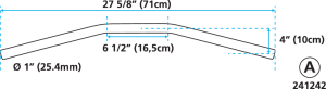 Drag-bar W=71cm D=1" w/dimples (ES)