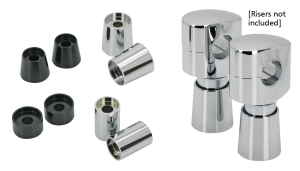 GZP Blk 1-1/2" straight riser ext. 1.25"