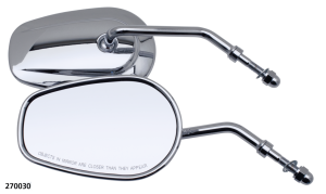 GZP Chrome tapered mirrors, 4" stem