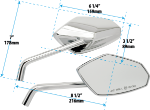 GZP Chr Deluxe Street Rod mirrorset