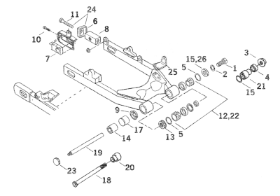 GZP Rear Swing arm bushing FXD (ES)