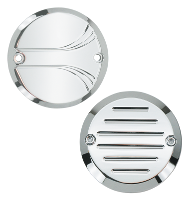GZP Chrome billet timer cover Grooved 2-