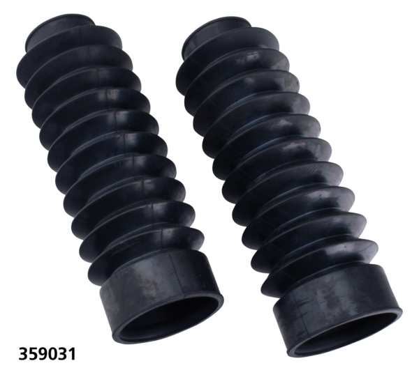 GZP Black rubber forkboots 49mm 9" long (ES)