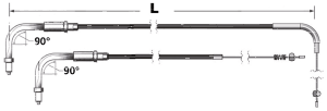 Throttle cable Stealth HSR96-up LN=40" (ES)