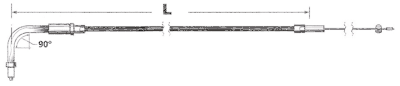 Throttle cable std E+G96 LN=40" (ES)