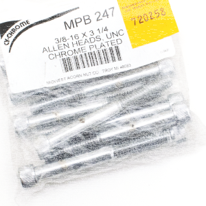 10pck Chrome Allen screws 3/8x3 1/4" UNC (ES)