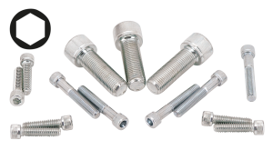 10pck Chrome Allen screws 3/8x3", UNF (ES)