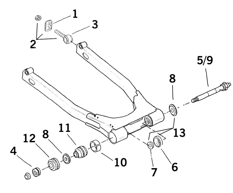 RUBBER REAR FORK MOUNT PAIR (ES)