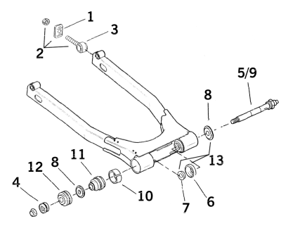 RUBBER REAR FORK MOUNT PAIR (ES)