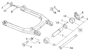 GHDP SWINGARM PIVOT SHAFT XL14-up (ES)