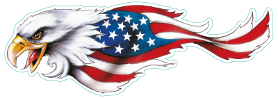 USA eagle left decal 2.75"x8" (ES)