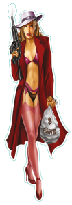 Gangster babe decal 2.75"x8.36"