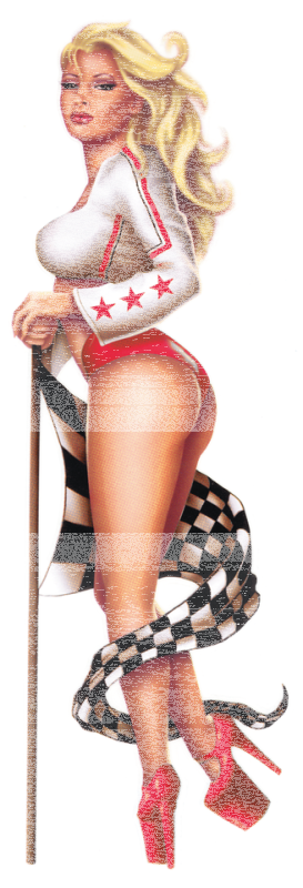 Race girl red decal 2.75"x8.1" (ES)