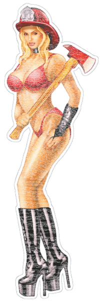 Fire babe 2 decal 2.7"x8.5" (ES)